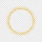 Gold circle glitter frame. Golden confetti dots round, white transparent background. Bright texture pattern for