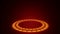 GOLD Circle Glowing neon frame for Happy chinese New Year background 3D rendering