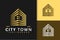 Gold City Town Logo Design Vector Template