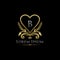 Gold Classy Love Heart B Letter Logo