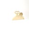 Gold Clockwork mouse icon isolated on white background. Wind up mouse toy. 3d illustration 3D render