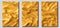 Gold cloth. 3d realistic textures, vector set. isolated on transparent background