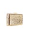 Gold clutch on white background