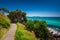 Gold Coast skyline and surfing beach visible from Burleigh Heads