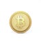 Gold coin with bitcoin sign. 3d rendering