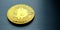 Gold coin bitcoin on steel textured background