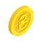 Gold coin with hryvnia sign icon