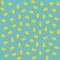 Gold coin pattern, blue background.