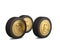 Gold coin tires on white background.3D illustration.