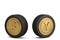 Gold coin tires on white background.3D illustration.