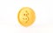 Gold coin on white background.3D Stack of Gold Coins Icon Isolated.Symbol of investment, savings and business.money management.