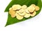 Gold coins on betel leaf