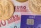 Gold coins on chip and pin debit card