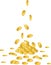 Gold coins falling to the ground