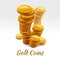 Gold coins pile. Vector financial concept