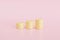 Gold Coins three Stack on pink background, 3D coins icon for web banner, and mobile application icon. illustration