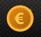 Gold coins on transparent background. Game coins illustration. Euro.