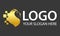 Gold Color Abstract Leon Head Pixel Logo Design