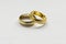 Gold Color Rings On White Background