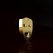 Gold Comedy theatrical mask icon isolated on brown background. Minimalism concept. 3d illustration 3D render