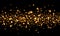 Gold confetti on black background, holiday, Christmas, party, gold, circles, stars, bokeh, glitter, star Shine, lights