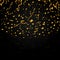 Gold confetti on black background. Vector festive