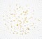 Gold confetti explosion, isolated on transparent background