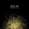 Gold confetti glitter on black background. Abstract gold dust glitter background. Golden explosion of confetti.