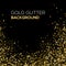 Gold confetti glitter on black background. Abstract gold dust glitter background. Golden explosion of confetti. Golden