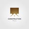 Gold construction house home roof logo vector icon