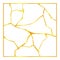 Gold crack pattern on ceramic marble or wallpaper kintsugi repair background