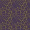 Gold cracks on dark purple background - seamless pattern - gold crinkles on broken pottery or stone texture