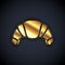Gold Croissant icon isolated on black background. Vector