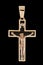 Gold cross pendant with crucifix