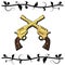 Gold Crossed Guns design vector illustration