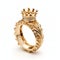 Gold Crown Diamond Ring - Exquisite Realism And Princecore Design