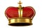 Gold crown with jewels and red velvet
