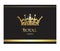 Gold crown. Luxury label, emblem or packing. Logo design.