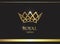 Gold crown. Luxury label, emblem or packing. Logo design.