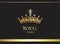 Gold crown. Luxury label, emblem or packing. Logo design.