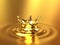 Gold Crown Splash 3d illustration