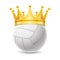 Gold crown on a volleyball ball