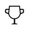 Gold cup trophy outline icon
