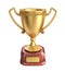 Gold cup winner trophy. 3D Icon isolated