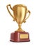Gold cup winner trophy. 3D Icon isolated