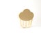 Gold Cupcake icon isolated on white background. 3d illustration 3D render