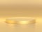 Gold cylinder podium isolated on gold background.