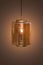 Gold cylindrical chandelier, modern glass transparent pendant lamp, isolate