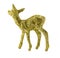 Gold deer on white background