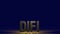 The gold defi text  in dark blue background  for business concept 3d rendering